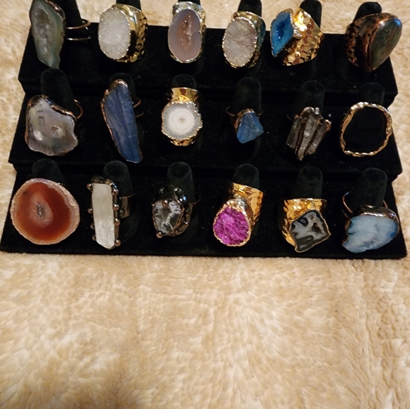 Adjustable Stone Slice Ring NWOT - Picture 2 of 3